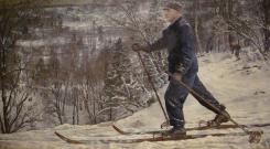 Isaak Bordskij Il commmissario del popolo per la difesa il maresciallo Kliment E. Veroshilov sugli sci 1937
